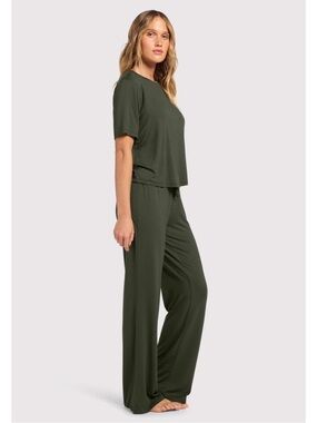nuuds Olive Green Wide-Leg Lounge Pants